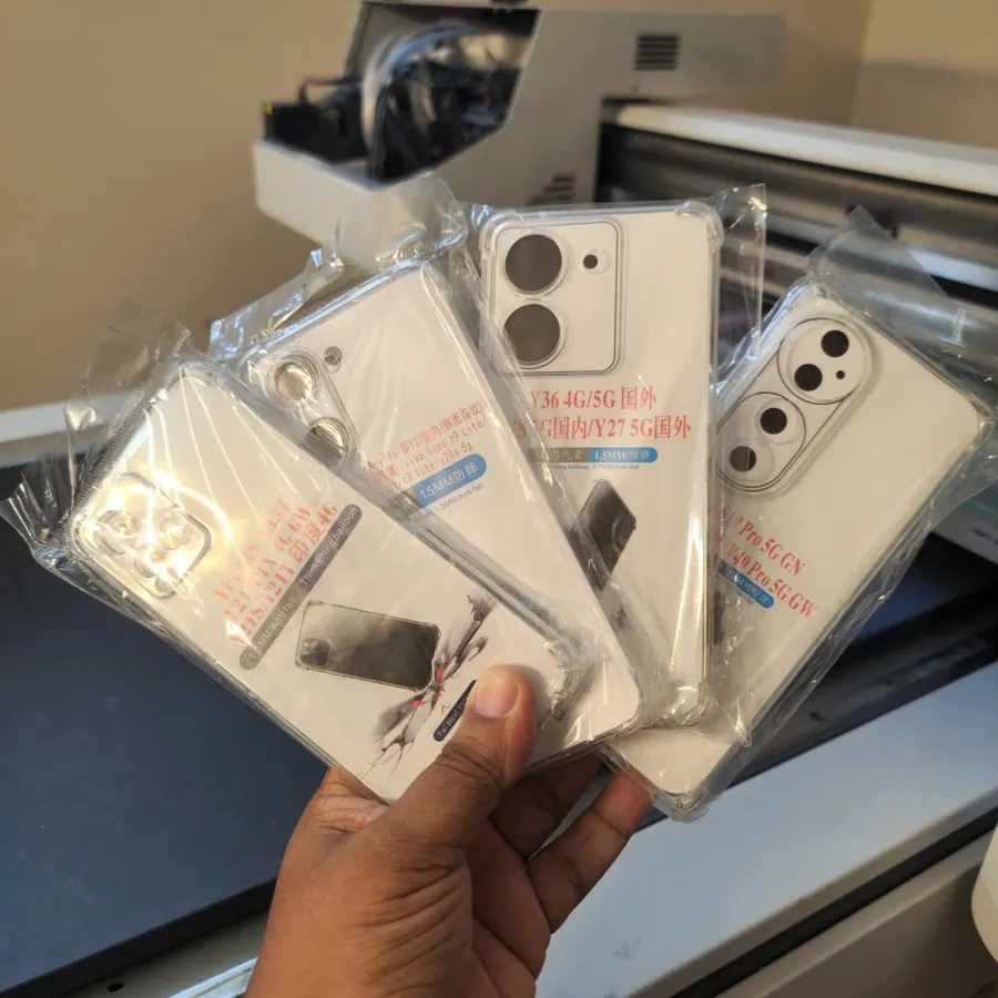 Clear cases packed and ready to ship